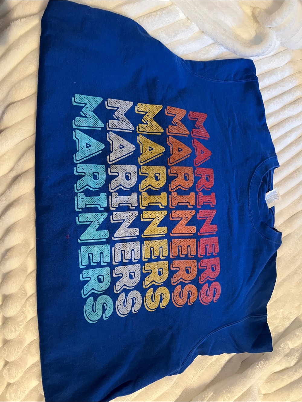 Gildan Royal Blue Kids Tee with Multicolor 'Mariners' Print